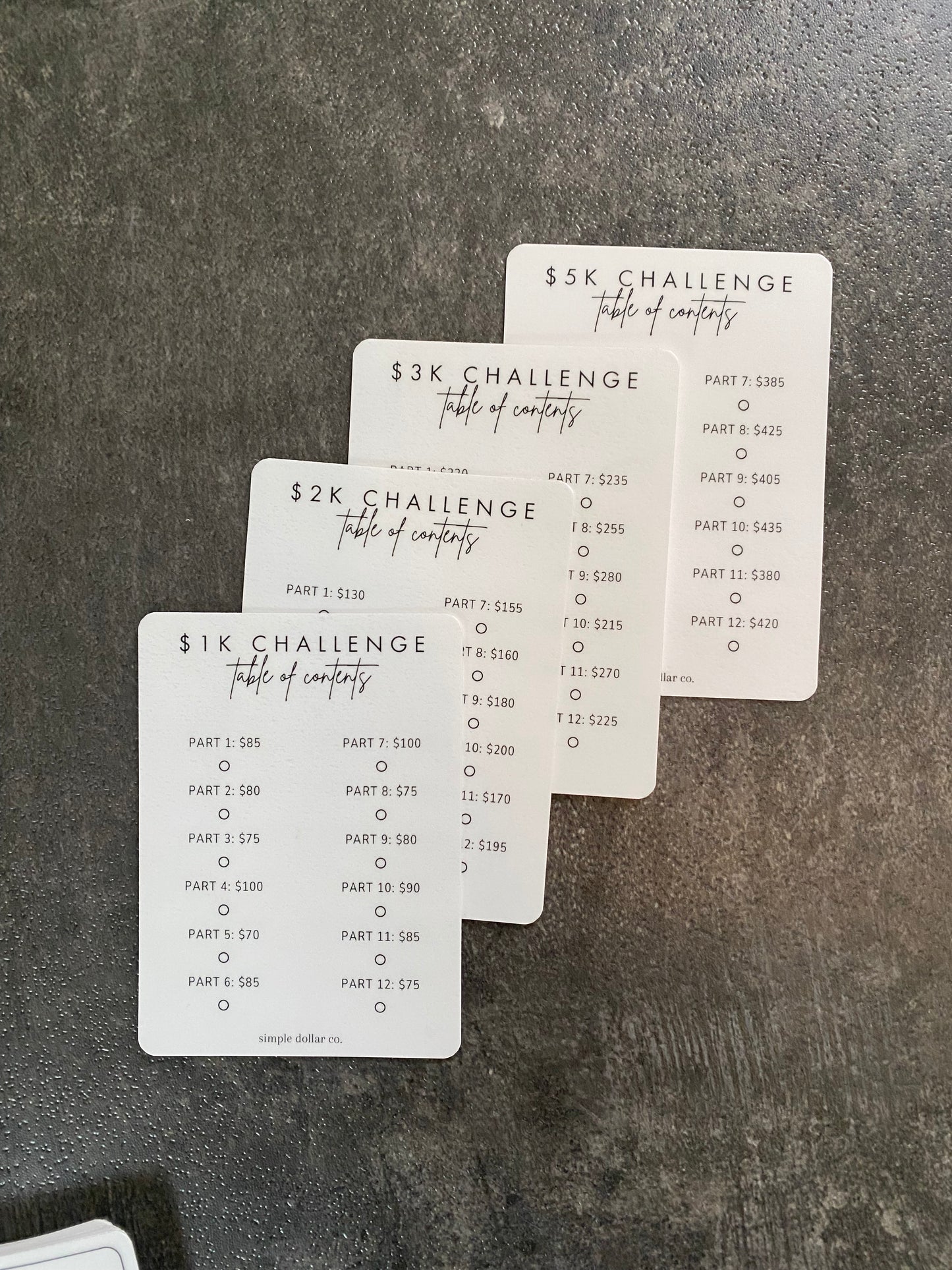 Mini Savings Challenge Card Deck| $1K - $5K