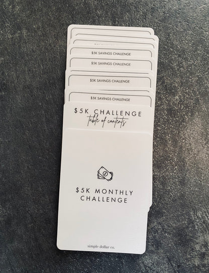 Mini Savings Challenge Card Deck| $1K - $5K