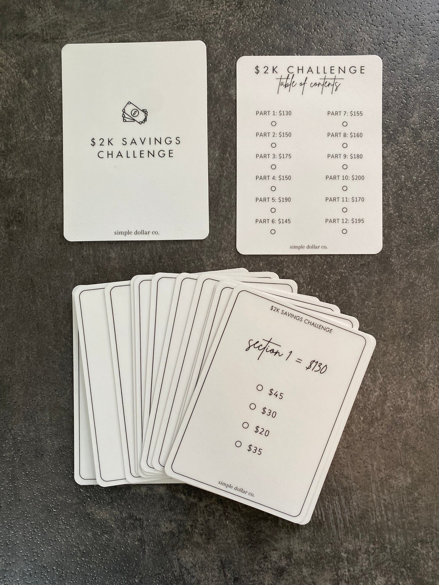 Mini Savings Challenge Card Deck| $1K - $5K